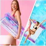 Vízen lebegő tollas függőágy, hálós matrac