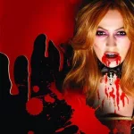 Halloween kellék, művér és fekete rúzs 