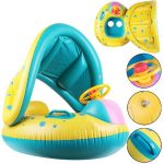Felfújható beülős, baba, gyerek úszógumi , levehető napfénytetővel 