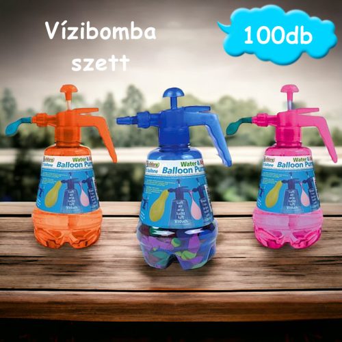 Vízibomba szett, pumpás töltő + 100db lufi