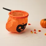 Halloween csokigyűjtő, cukorkagyűjtő zsák nyeles
