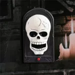 Halloween koponyás ajtócsengő-Ijesztő pókkal, világító szemekkel, rémisztő hangokkal