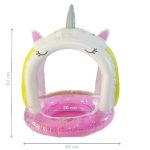 Napfénytetős, bebújós gyermek úszógumi szivárványos, felhős mintával