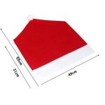 6db székdekor, karácsonyi Mikulás sapka székhuzat, piros 