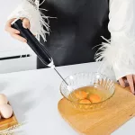 Akkumulátoros kézi tejhabosító, habverő, 3 sebességes 