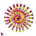 LED-es kerti világító szélforgó, szivárvány mintás, leszúrható