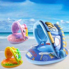 Felfújható beülős, baba, gyerek úszógumi , levehető napfénytetővel,robot