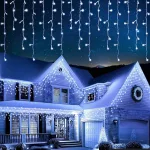 Karácsonyi jégcsap fényfüzér 25 méter, 500 LED-es