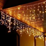 Karácsonyi jégcsap fényfüzér 25 méter, 500 LED-es