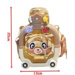 Maci formájú gyerek kulacs, matricákkal, nyakpánttal, 1 literes 