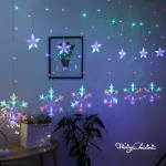 Karácsonyi LED fényfűzér, hópelyhek 5m