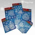 Glitteres, karácsonyi ablakmatrica, fólia 