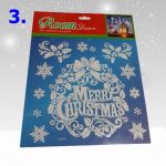 Glitteres, karácsonyi ablakmatrica, fólia 