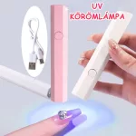 Mini, újratölthető UV műkörmös lámpa USB-s