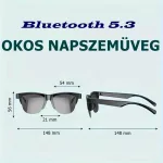 Bluetooth 5.3 okos napszemüveg – vezeték nélküli zene és telefonálás