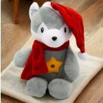 Világító, zenélő, csillagfényes kivetítős plüss Star Belly Mikulás 