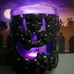 Halloween LED-es világító koponya alakú pohár szett 4 db