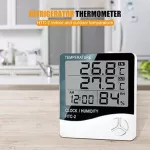 Digitális kül- és beltéri hőmérő, páramérő, óra, ébresztő  HTC-2