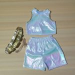 K-Pop Démonvadász Rumi hologramos, gyöngyház fellépő jelmez hajjal