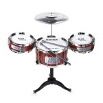 Játék dobfelszerelés ütővel, cintányérral 