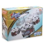 Játék dobfelszerelés ütővel, cintányérral 