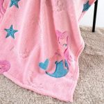 Sellő mintás sötétben világító puha plüss takaró, pléd 100x150cm