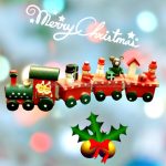 Karácsonyi festett fa vonat 3 vagonnal