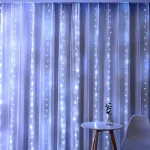 Karácsonyi LED fényfüggöny távirányítóval, akasztó horoggal, 3m x 2m