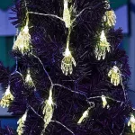 Halloweeni LED fényfüzér, világító kéz, elemes