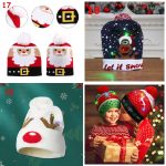 Világító karácsonyi sapka, csúnya sapka 