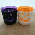 Halloween LED-es világító koponya alakú pohár szett 4 db