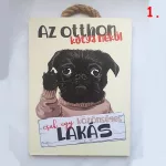 Kutyás, cicás fa tábla, falra, ajtóra , felakasztható 