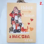 Kutyás, cicás fa tábla, falra, ajtóra , felakasztható 