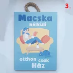 Kutyás, cicás fa tábla, falra, ajtóra , felakasztható 