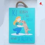 Kutyás, cicás fa tábla, falra, ajtóra , felakasztható 