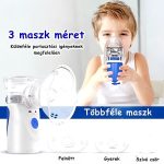Hordozható, ultrahangos inhalátor, USB-s, gyerek és felnőtt maszk