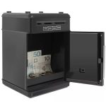 Elektromos, számzáras széf persely , fekete