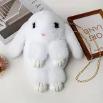 Plüss, szőrme Nyuszi táska, húsvétra, crossbody táska 