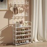 Előszobafal ruhafogassal, cipőtartóval, 5 polcos 