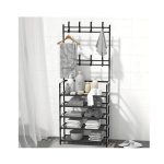 Előszobafal ruhafogassal, cipőtartóval, 5 polcos 