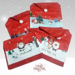 Székdekor, karácsonyi mintás Mikulás sapka székhuzat