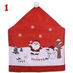 Székdekor, karácsonyi mintás Mikulás sapka székhuzat