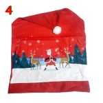 Székdekor, karácsonyi mintás Mikulás sapka székhuzat