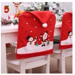 Székdekor, karácsonyi mintás Mikulás sapka székhuzat