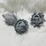 Csillogó, glitteres lótuszvirág karácsonyfadísz, 3db-os 