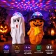Halloween LED-es világító és kacagó figurák forgó fényekkel