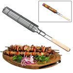 Saslik sütő kosár, zárható grillező rács