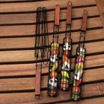 Saslik sütő kosár, zárható grillező rács