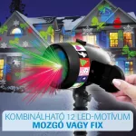 Star Shower Slide Show Led projektor, kültéri kivetítő, 12 ünnepi mintával