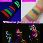 Fluoreszkáló uv neon arcfestő készlet 6db-os 